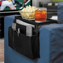 Sofa Armrest Organizer with Cup Holder No-Slip Couch Sofa Armrest Organiser Couch Remote Caddy Control Holder (Black)