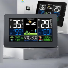 Weather Station Wireless Indoor Outdoor Thermometer, Digital Thermometer with Remote Sensor, Barometric Pressure