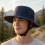 Wide Brimmed Sun Hat With Ponytail Hole Portable-Sky Blue 10