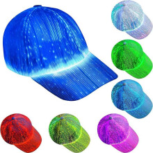 Party Disco Bar Flashing Caps LED Fiber Optic Hat Rechargeable Light Night Running Baseball Cap Glow Hat
