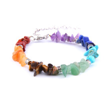 Reiki Natural Stone 7 Chakra Bracelets Healing Crystal Bracelet Chipped Gravel Beads Gifts for Women