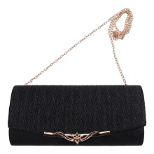 Women Evening Bag Party Banquet Glitter Bag For Women Girls Wedding Clutches Handbag Chain Shoulder Bag(Black)