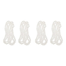 4X Long Artificial Pearl Necklace White Jewelry Accessory for Flapper Girl Costume 1920s