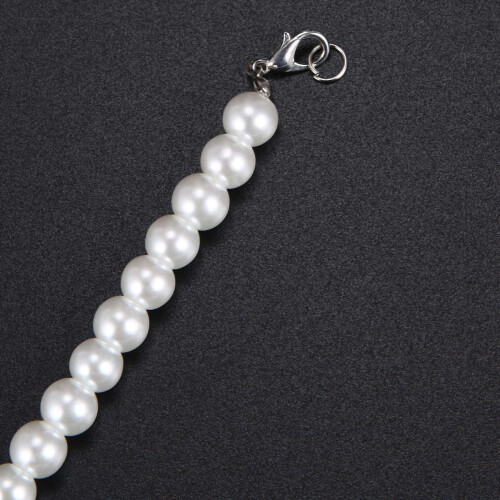 3X Charm Perlenkette Mit Metallverschluss