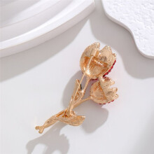 Crystal Tulip Flower Brooches for Women Lady Elegant Enamel Rhinestone Floral Brooches