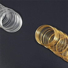 200-Loops Memory Wire for Bracelet Making Gold Silver Tone Jewelry Wire Memory Beading Wire for Jewelry Making