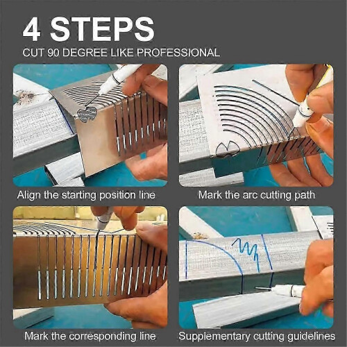 2pcs Angle Arc Marking Tool-adjustable Linear Arc Dual-purpose Scriber,square Steel Pipe Bend Mar 2