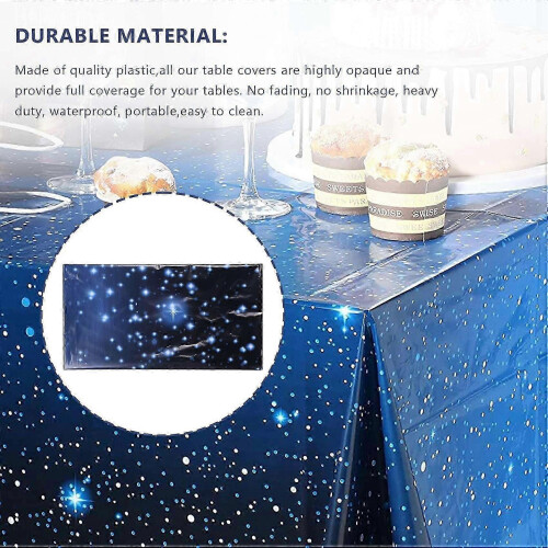 3pcs Space Tablecloth Starry Night Tablecloth Decorations Galaxy Table Cover Space Stars Theme Part 1