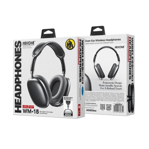 Συμβατά ακουστικά WEKOME WM-15 Folk Bluetooth 5.4 Over-Ear (Μαύρο) Δώρο-έκπληξη 2