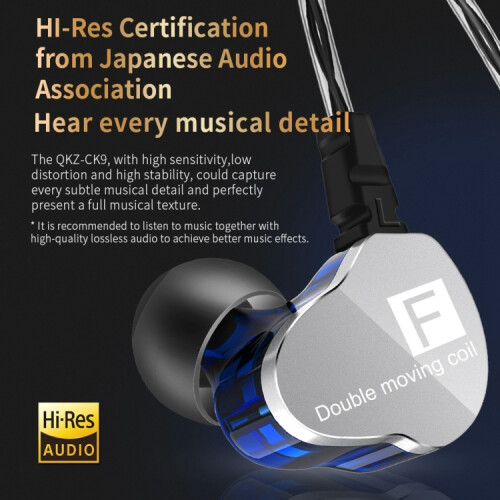 Συμβατά ακουστικά QKZ F910 In-Ear Dual Dynamic Driver με βαθιά μπάσα (Διαφανή): διαφα 2