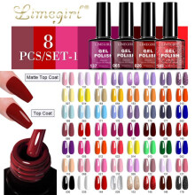 (6) 8 Colors Gel Nail Polish Set, Long-Lasting UV LED Light Cure, Hot Sale LIMEGIRL Gel Polish Kit