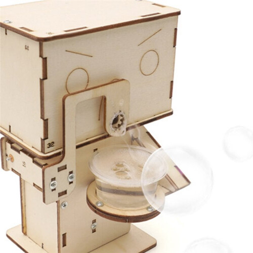 DIY Bubble Blowing Robot Model Kit Technologia Science Experimental Tool Kit Wooden Puzzle Games for Students 2