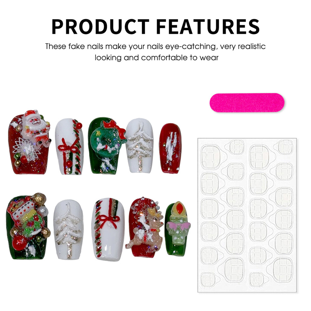 Reach-Tools (Xs) 3D Glossy Christmas Nails - Comfy & Stylish