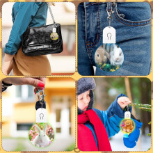 6 Pcs Sublimation Blank Keychains Heat Transfer Printing LED Acrylic KeyChains Lighted Keyrings Pendant, Round