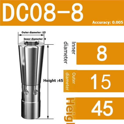 Per Set di Colletto A Molla DC04 DC06 DC08 High Lathe Pull Back Collet 1
