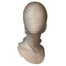 Juwelenbesetzte Strass-Netzmaske, Funkelnde Karnevals-Kopfbedeckung, Nachtclub-Accessoires für Frauen, Weiß