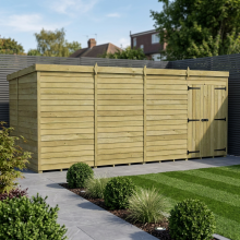 16 x 5 Pent Shed Tanalised (Double Door, No Windows)