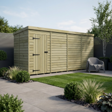 16 x 5 Pent Shed Tanalised (Single Door, No Windows)