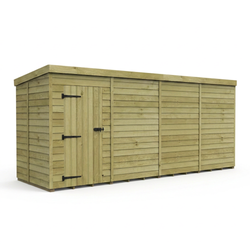 16 x 5 Pent Shed Tanalised (Single Door, No Windows) 1