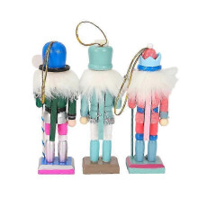 1Pc 12CM Cute Nutcracker Puppet Ornaments Christmas Tree Pendant Decor Walnuts Soldier Band Miniatures Crafts Xmas New Year Gift 25-26