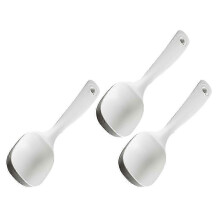 Long Handle Soup Ladle for Restaurants, Wear-Resistant Scoop for Water Porridge Serving, White Commercial Kitchen Utensil (21x6.6x4 cm, 3-Pack)