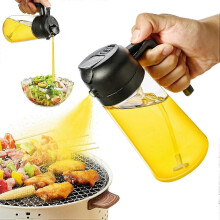 Oil sprayer for the kitchen, 500 ml oil spray bottle, 2 in 1 oil sprayer can spray and pour oil for cooking, kitchen, grilling, air fryer, salad,