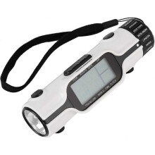 Travel Alarm Clock with LED Flashlight, World Time Display, and Temperature - Compact ABS Design for Travelers and Campers