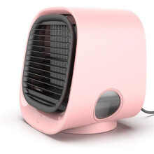 Portable Mini Air Cooler Fan, Evaporative Cooling Fan with Washable Filter, LED Night Light for Bedroom, Office, Home & Dorm, Pink