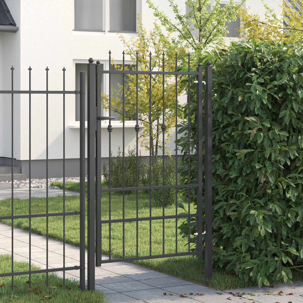 Vidaxl Fence Gate Horst 100 X 150 Cm Metal Black Lockable