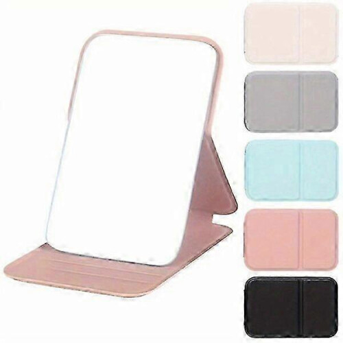 Folding makeup mirror, made of artificial leather, adjustable angle and easy to carry 2