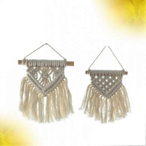 Rustic Tassel Wall Hanging Decor Hanging Wall Decor 2Pcs for Bedroom and Dorm 1