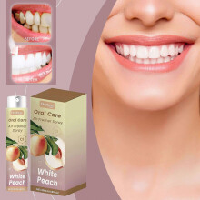 Oralhoe White Peach Oral Fresh Spray Deep Cleaning Coffee Stains Whitening Teeth Fresh Breath Spray