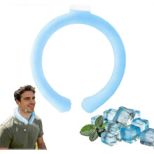 Neck Ice Ring Neck Cooling Tube, Hands-Free Reusable Ice Rings Neck Cooler, Wearable Cooling Wrap for Hot Weather, Leakproof Coolings Necks