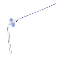 (Blue, Fairy fur ball tassel style) Cat Teaser Wand with Bell & Plush Ball