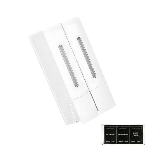 2PCS Dusche Wandmontage Flüssigseifenspender Große Größe-Weiß