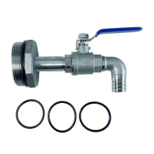 Stainless Steel Barrel Faucet, 2 Inch G2 Thread, Leakproof Design with Sealing Gaskets, for 50 Gallon Drums and IBC Tanks