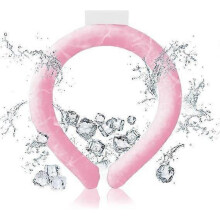 (Pink) Wearable Neck Cooling Tube, Portable Hanging Neck Cooler, Reusable Neck Cooling Ring