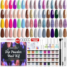 (ZH339-04) Dip Powder Nail Kit 24 Colors Glitter Acrylic Nail Set DIY Manicure Tool Box Nail Art Powder