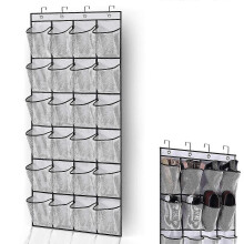 Extra Sturdy Fabric Hanging Shoe Organizer, Over The Door Shoe Rack, Large Mesh Pockets, Washable 600D Oxford, 40 lbs Capacity