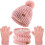 Set Invernale per Bambini: Cappello, Sciarpa e Guanti, Caldo e Confortevole, 3-9 Anni, Rosa 1