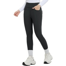 Leggings Termici da Donna a Vita Alta con Tasche Nero XL — pantaloni sportivi termici, leggings felpati
