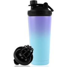 Protein-Shaker Trinkflasche Sport Thermobecher Auslaufsicher Robust Silber 750 ml — supplement doseierer
