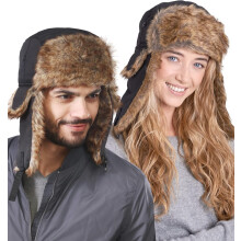 Cappello Invernale Ushanka in Pelliccia Impermeabile Antivento Unisex Nero — cappello trapper, copricapo invernale