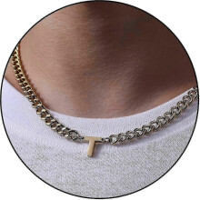 Stainless Steel Cuban Link Necklace for Initial A-Z Boys Men Women with Letter Pendant 6.5mm 18+2 Inches Jewelry Gift 2025