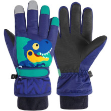 Guanti da Sci per Bambini Invernali Impermeabili Blu Navy 7-9 anni — guanti da slitta, abbigliamento invernale bambino