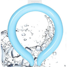 (Blue, M) Neck Cooling Ring, Neck Cooling Tube, Wearable Cooling Tube Neck Wraps For Extremely Hot Ice Pack Gel