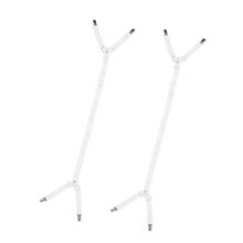 (White) 2Pcs Adjustable Mattress Straps & Clips