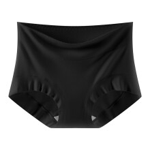 Atmungsaktive Baumwollhöschen für Damen, hohe-Schwarz XXL