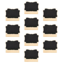 Mini Chalkboard Stand with Wooden Frame, 10Pcs Small Blackboard for Reminder Labels, Cafe Restaurant Menu & Table Settings