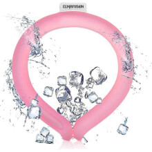 (M, Pink) Neck Cooling Ring, Neck Cooling Tube, Wearable Cooling Tube Cool Neck Wraps for Extremely Hot Summer Cold Ice Pack Gel